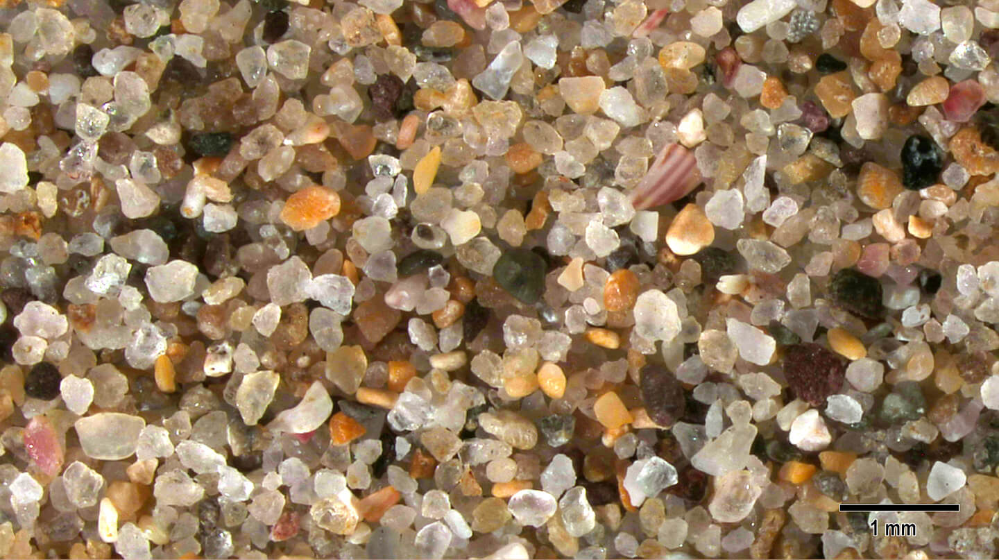Tazones Asturias Spain Sand Grains Magnified Under Microscope Slider Magnified