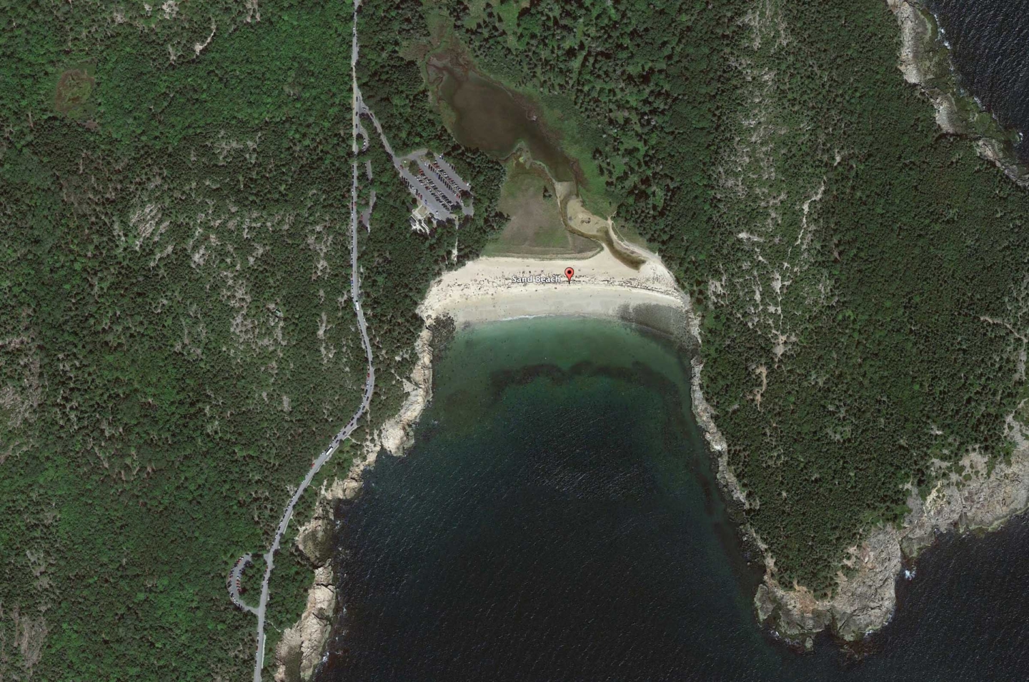 Sand Beach Maine Us Google Earth