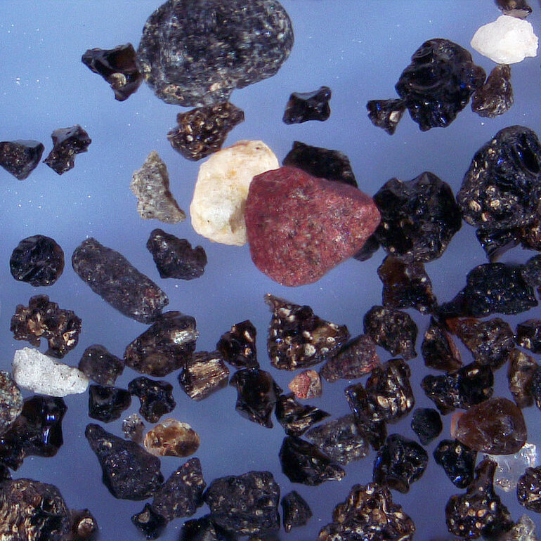 Jökulsárlón (diamond Beach) Iceland Sand Grains Magnified Under Microscope Square