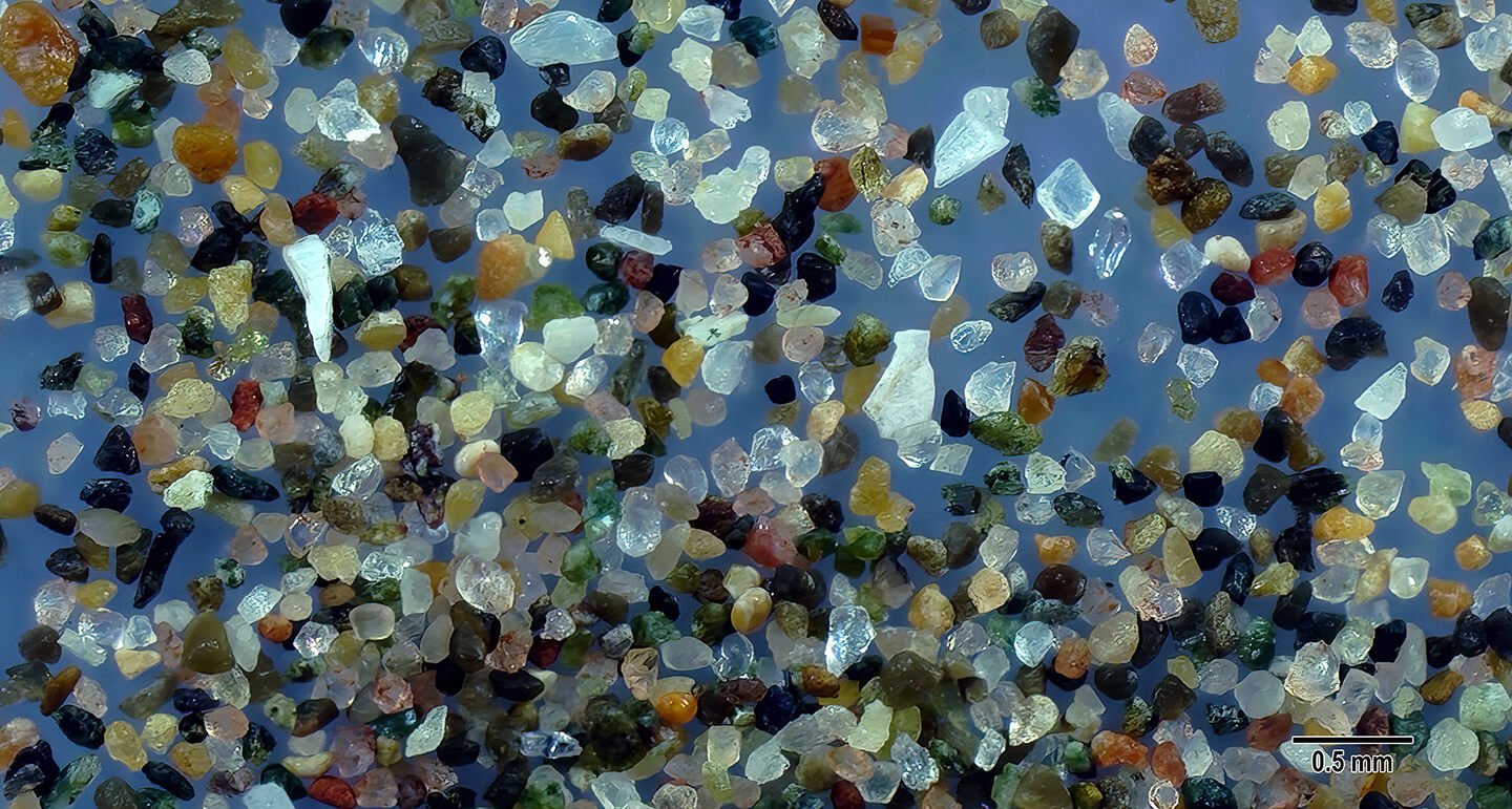 Ain Diab Beach Casablanca Morocco Sand Grains Magnified Under Microscope Slider