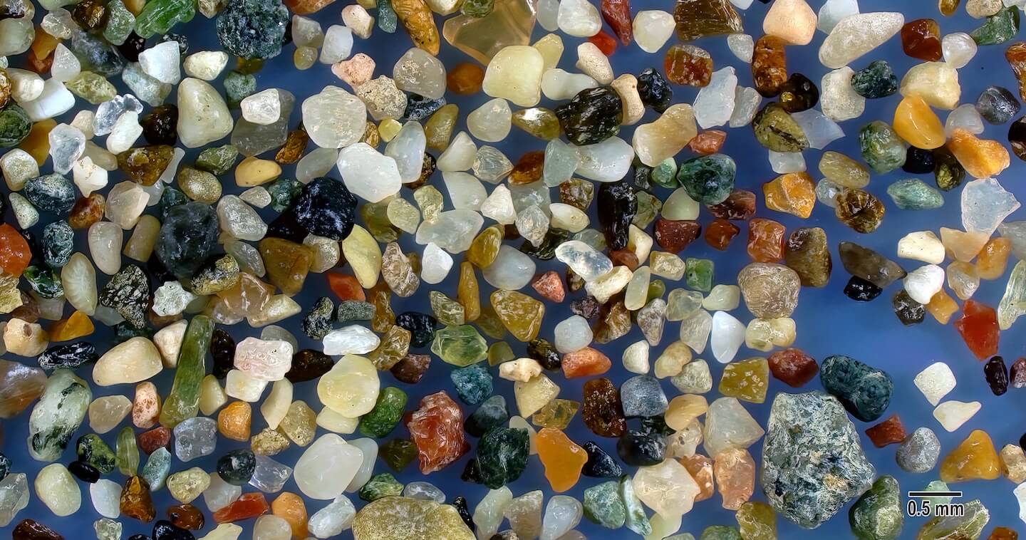 Kallithea Beach Isle Of Rhodes, Greece Sand Grains Magnified Under Microscope Slider Copy