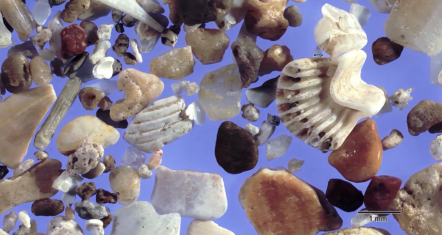 Ao Phang Nga Thailand Sand Grains Magnified Under Microscope Slider Magnified