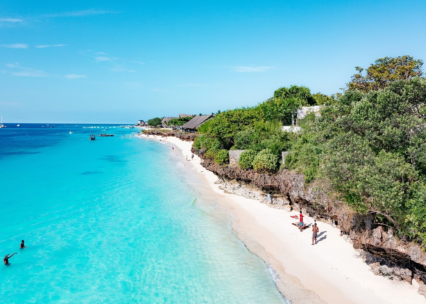 Aerial View Of Nungwi Beach In Zanzibar, Tanzania