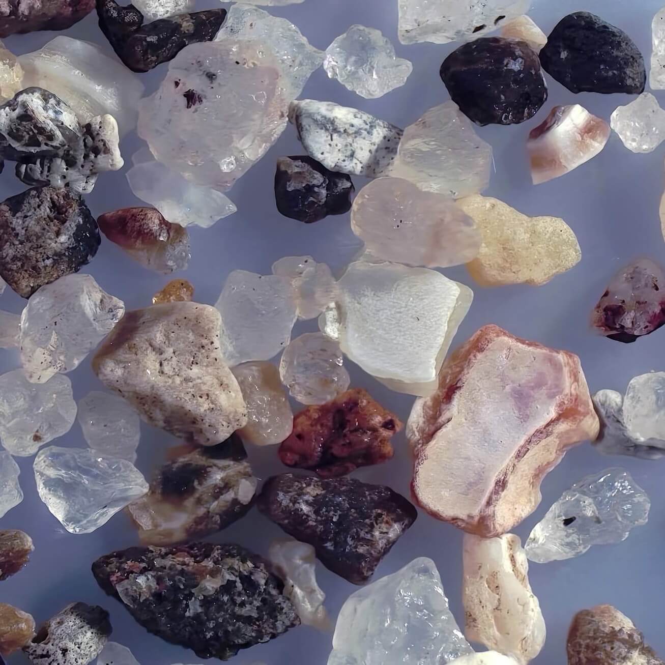 Sq Lindisfarne Holy Island United Kingdom Sand Grains Magnified Under Microscope 6